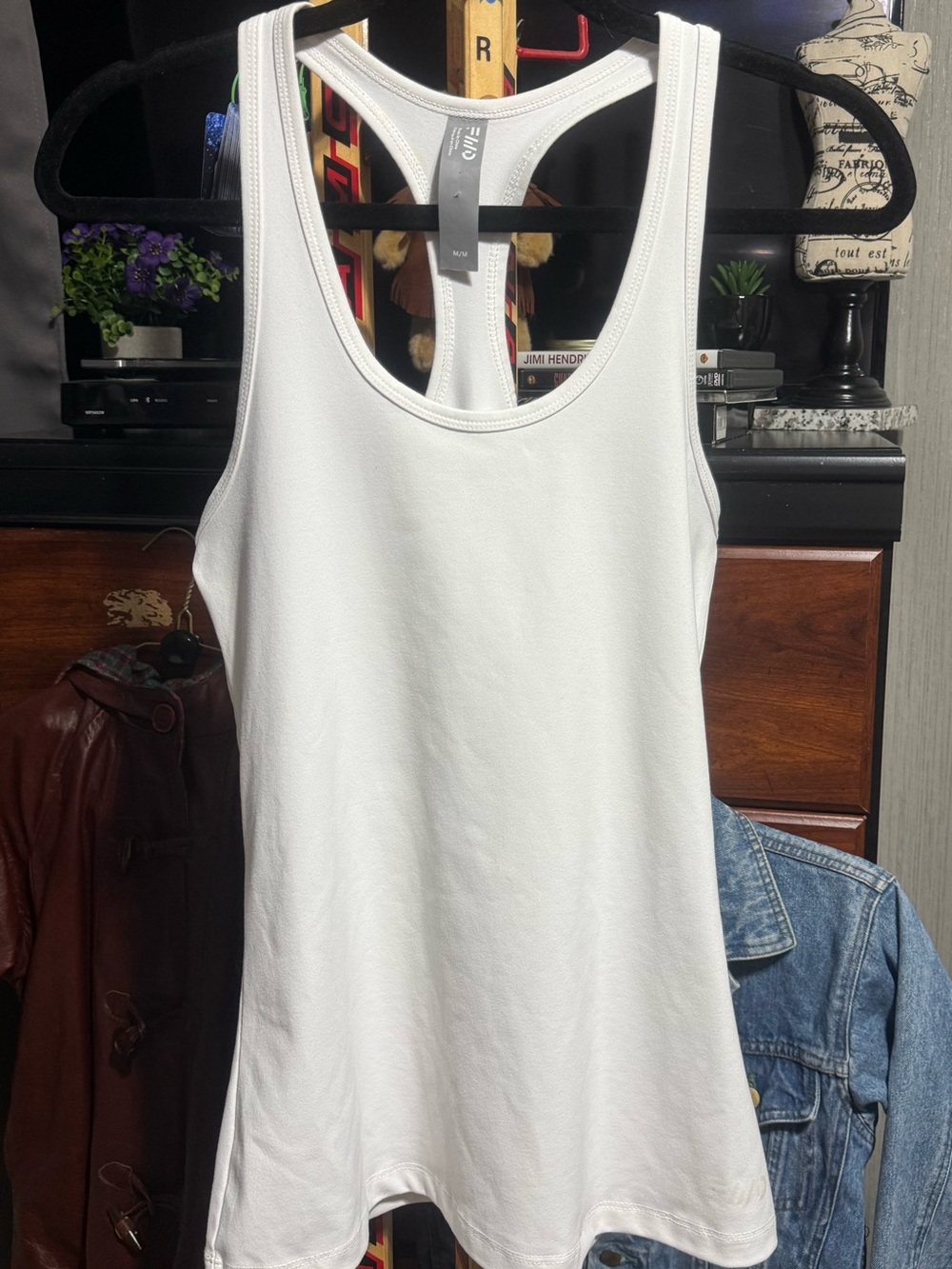 FWD White Athletic Racerback Workout Tank Top Size Medium
